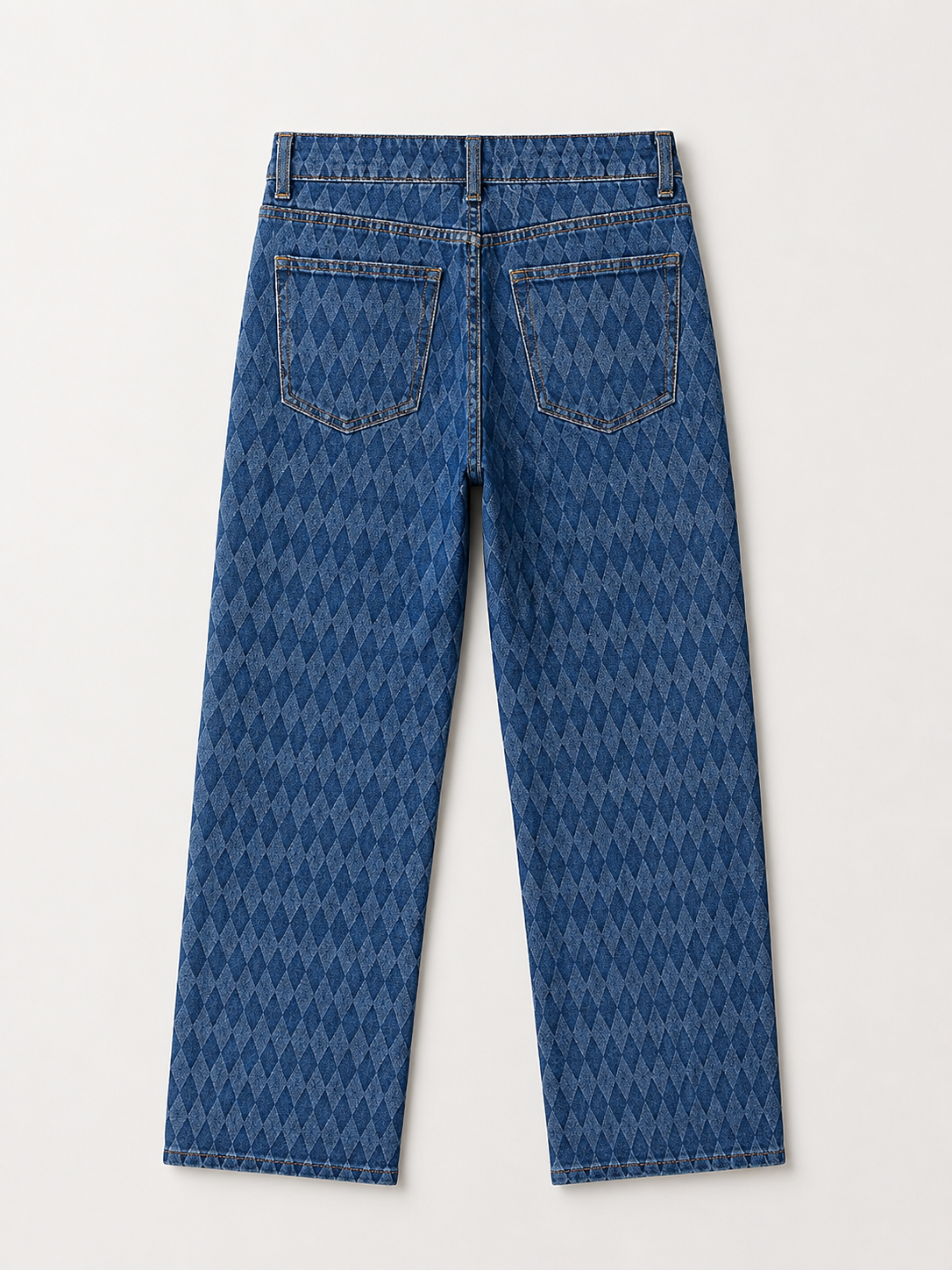 Jean Wide Leg – Jacquard Motif Losange