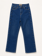 Jean Wide Leg – Détails Perles sur la Longueur