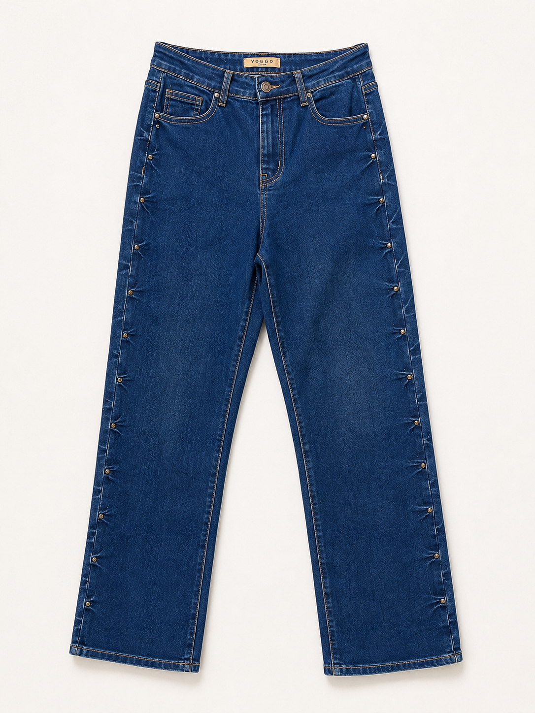 Jean Wide Leg – Détails Perles sur la Longueur