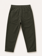 Pantalon Mom Fit – Ceinture Elastiquée & Cordons – Vert Foncé