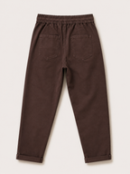 Pantalon Mom Fit – Ceinture Elastiquée & Cordons – Chocolat