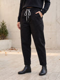 Pantalon Mom Fit – Ceinture Elastiquée & Cordons – Noir