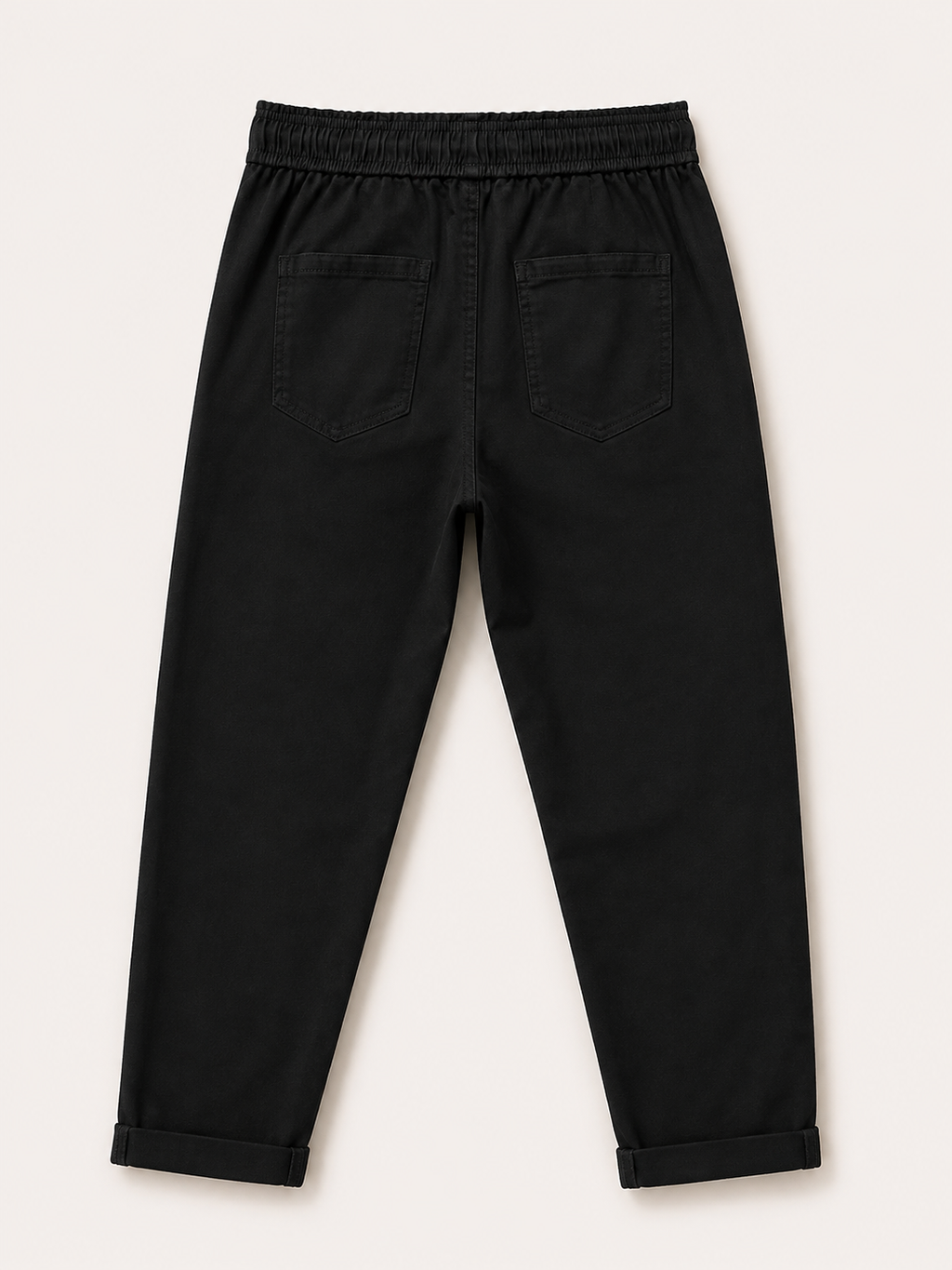 Pantalon Mom Fit – Ceinture Elastiquée & Cordons – Noir