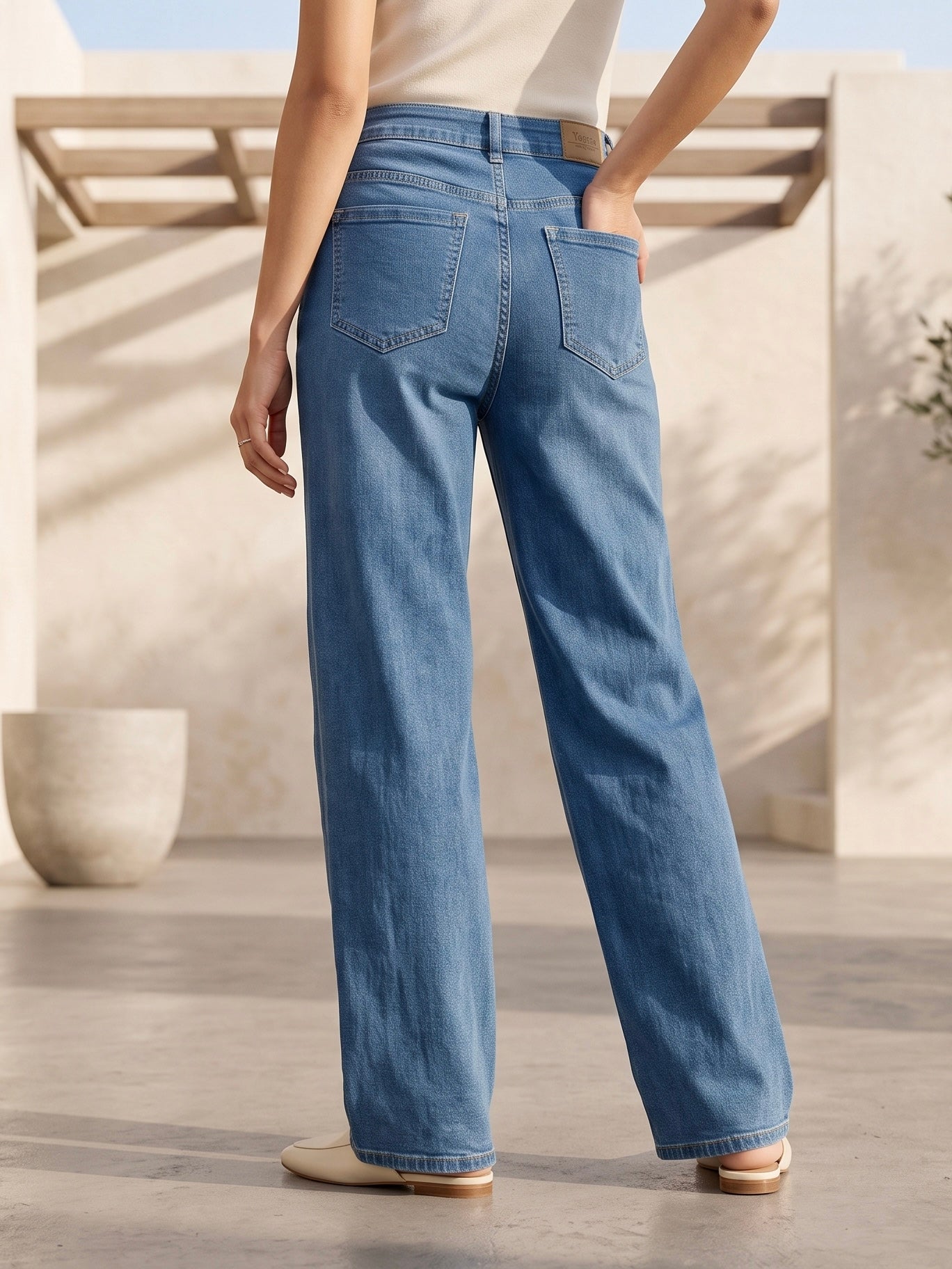 Jean Wide Leg – Fermetures Boutons Argentés