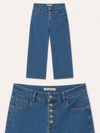 Jean Wide Leg – Fermetures Boutons Argentés