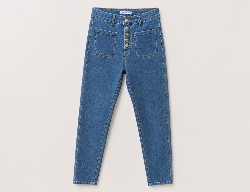 Jean Slim – 5 Boutons Élégants & Poches Plaquées
