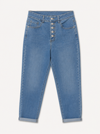 Jean Mom Fit – 5 Boutons Élégants