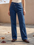 Jean Wide Leg – Bouton Décalé