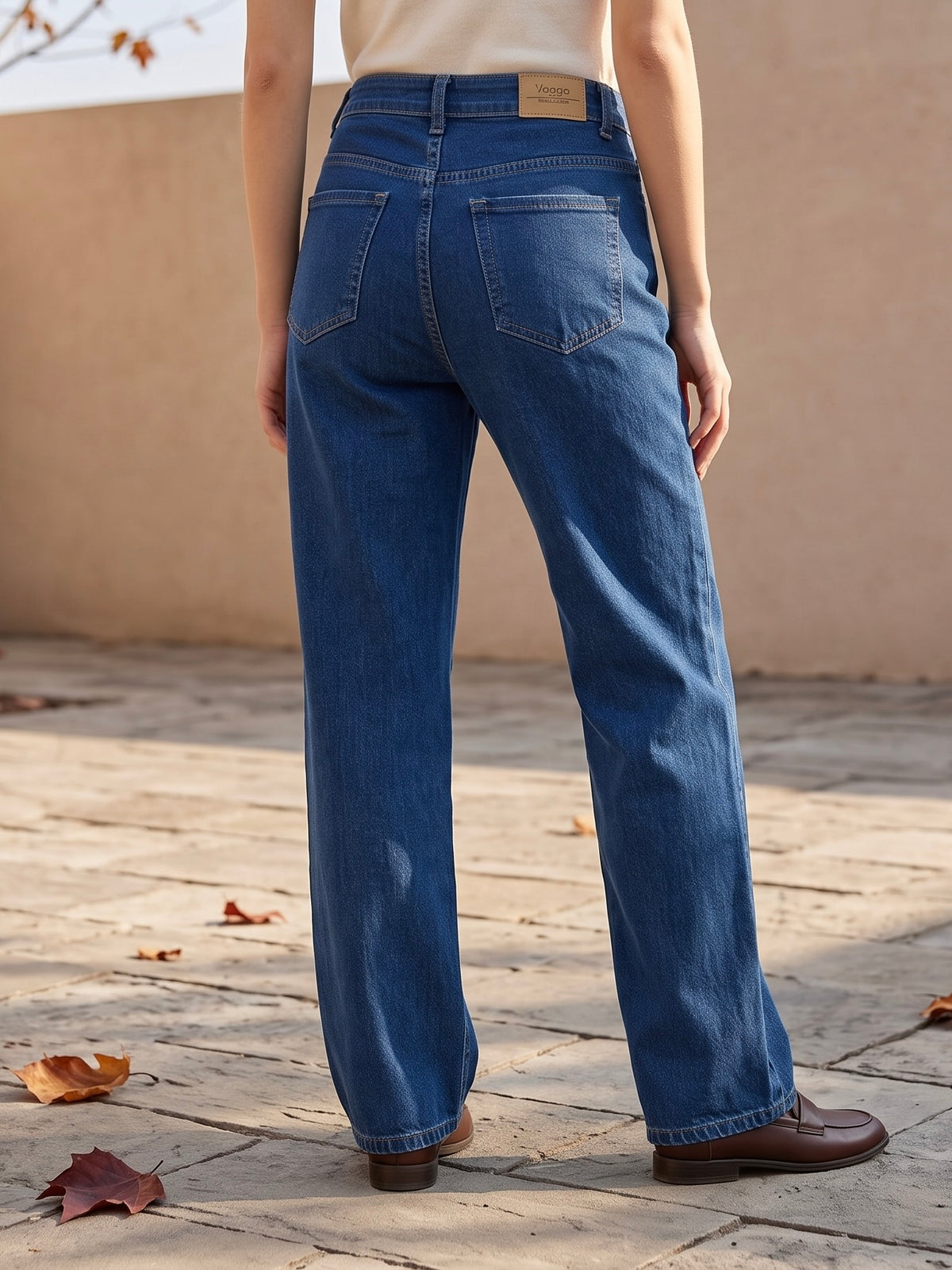 Jean Wide Leg – Bouton Décalé