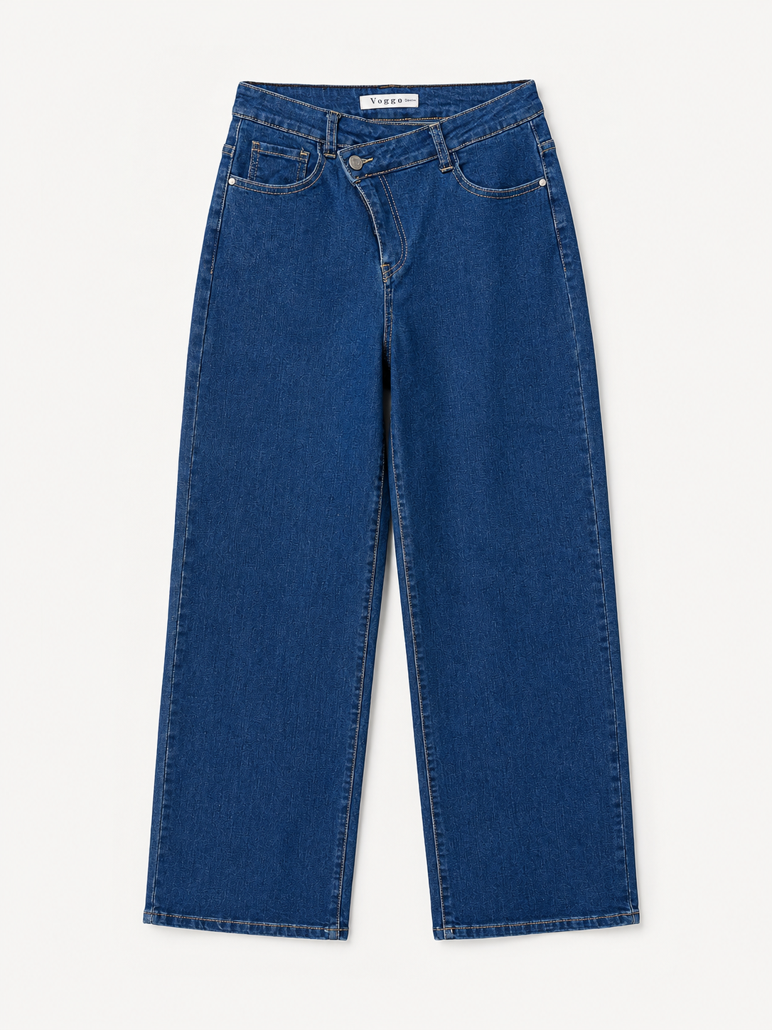 Jean Wide Leg – Bouton Décalé