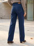 Jean Wide Leg – 5 Boutons Uniques & Poches Plaquées