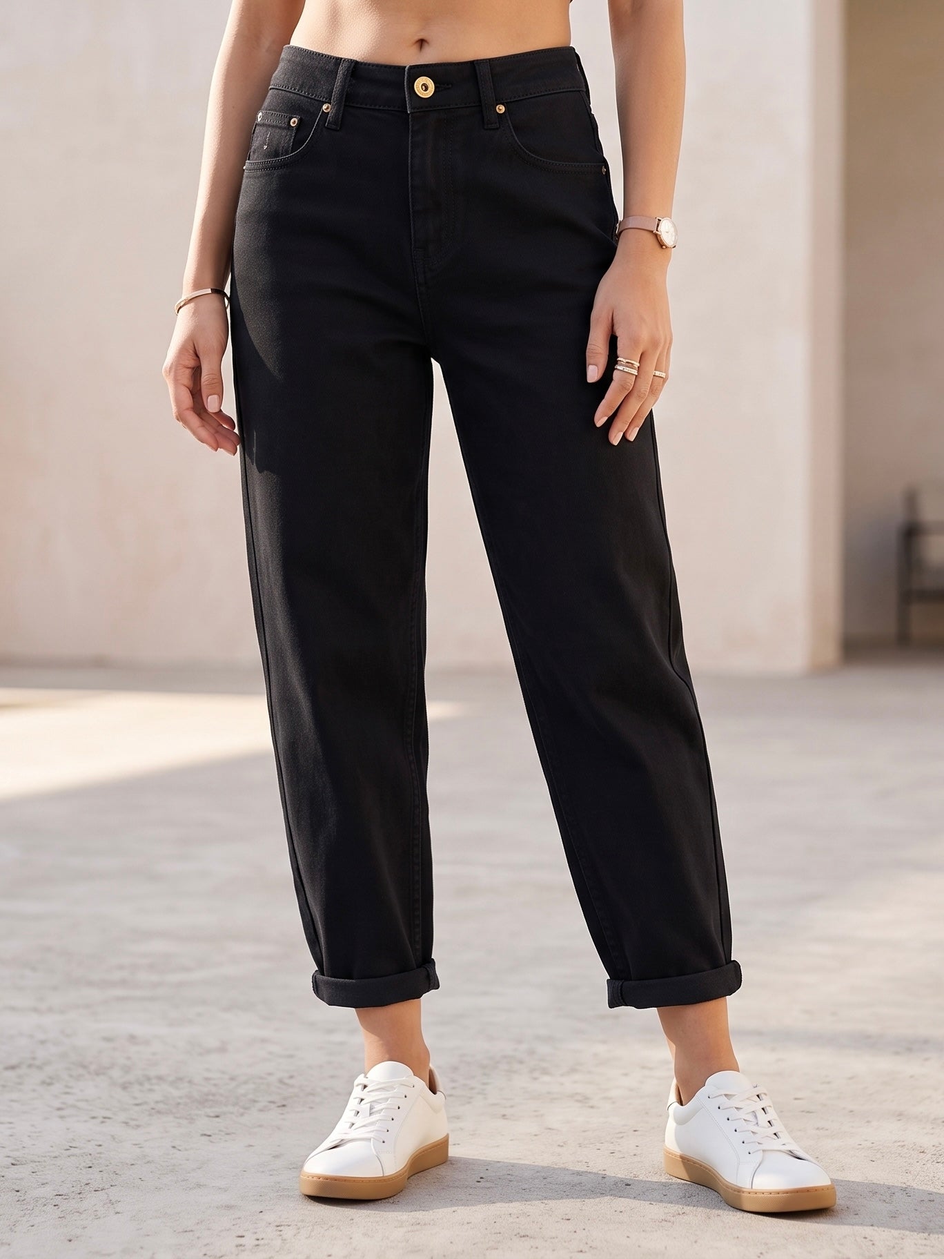 Jean Mom Fit – Noir