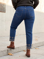 Jean Coupe 7/8ème – Broderie Bas de Jambe