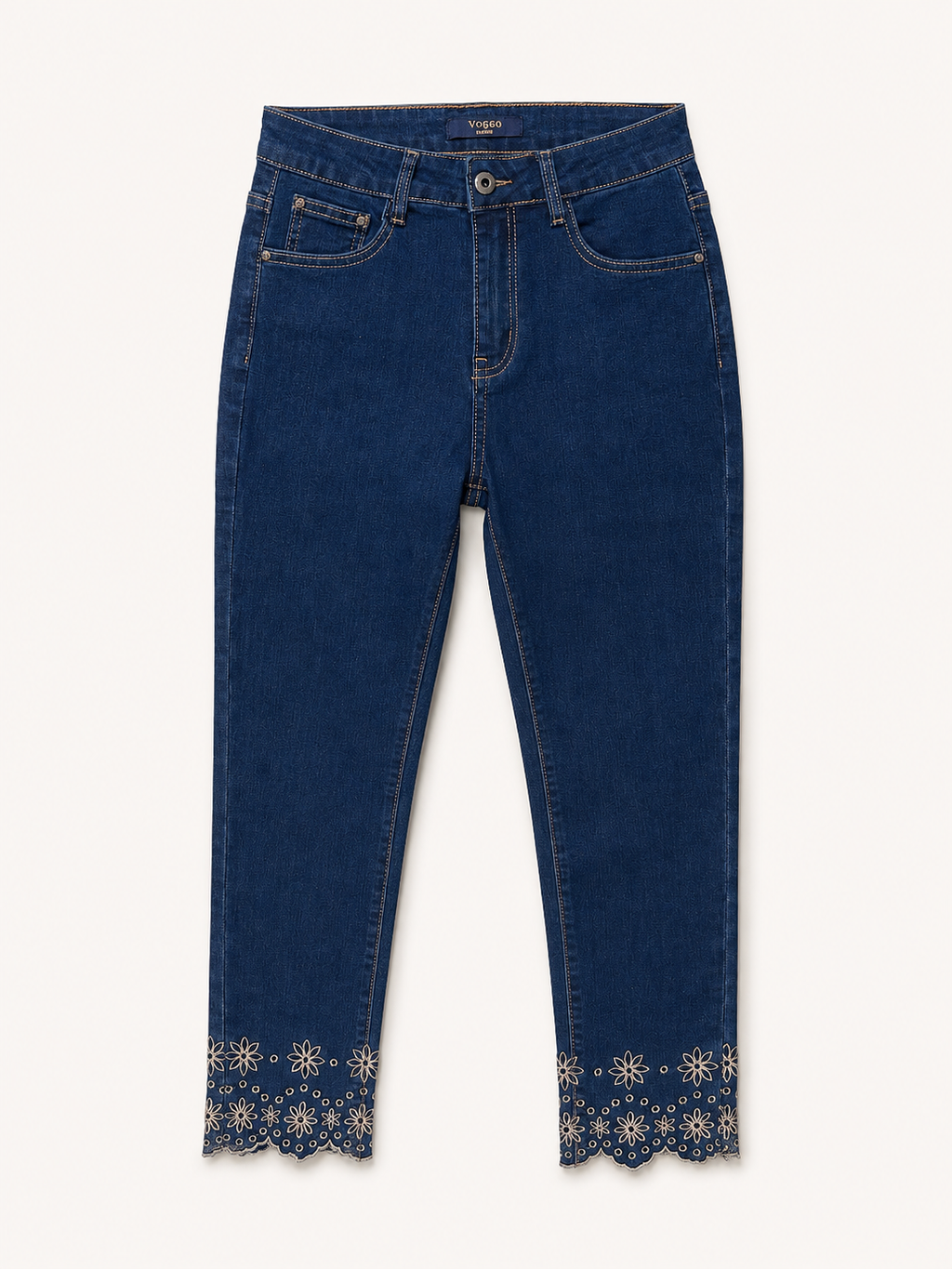 Jean Coupe 7/8ème – Broderie Bas de Jambe