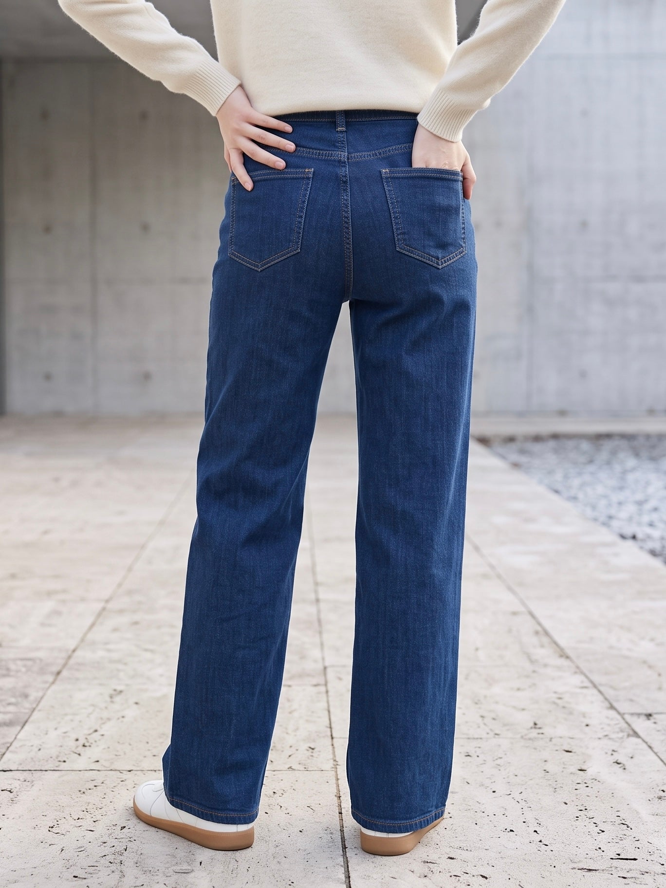 Jean Wide Leg – Boutons Dorés aux Poches