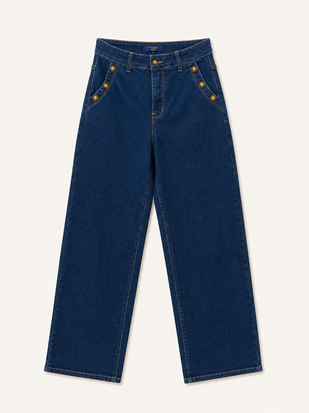 Jean Wide Leg – Boutons Dorés aux Poches
