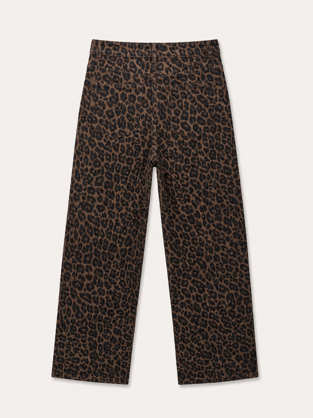Jean Wide Leg – Motif Léopard Marron