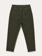Pantalon Mom Fit – Boutons Dorés aux Poches – Vert Foncé