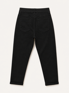 Pantalon Mom Fit – Boutons Dorés aux Poches – Noir