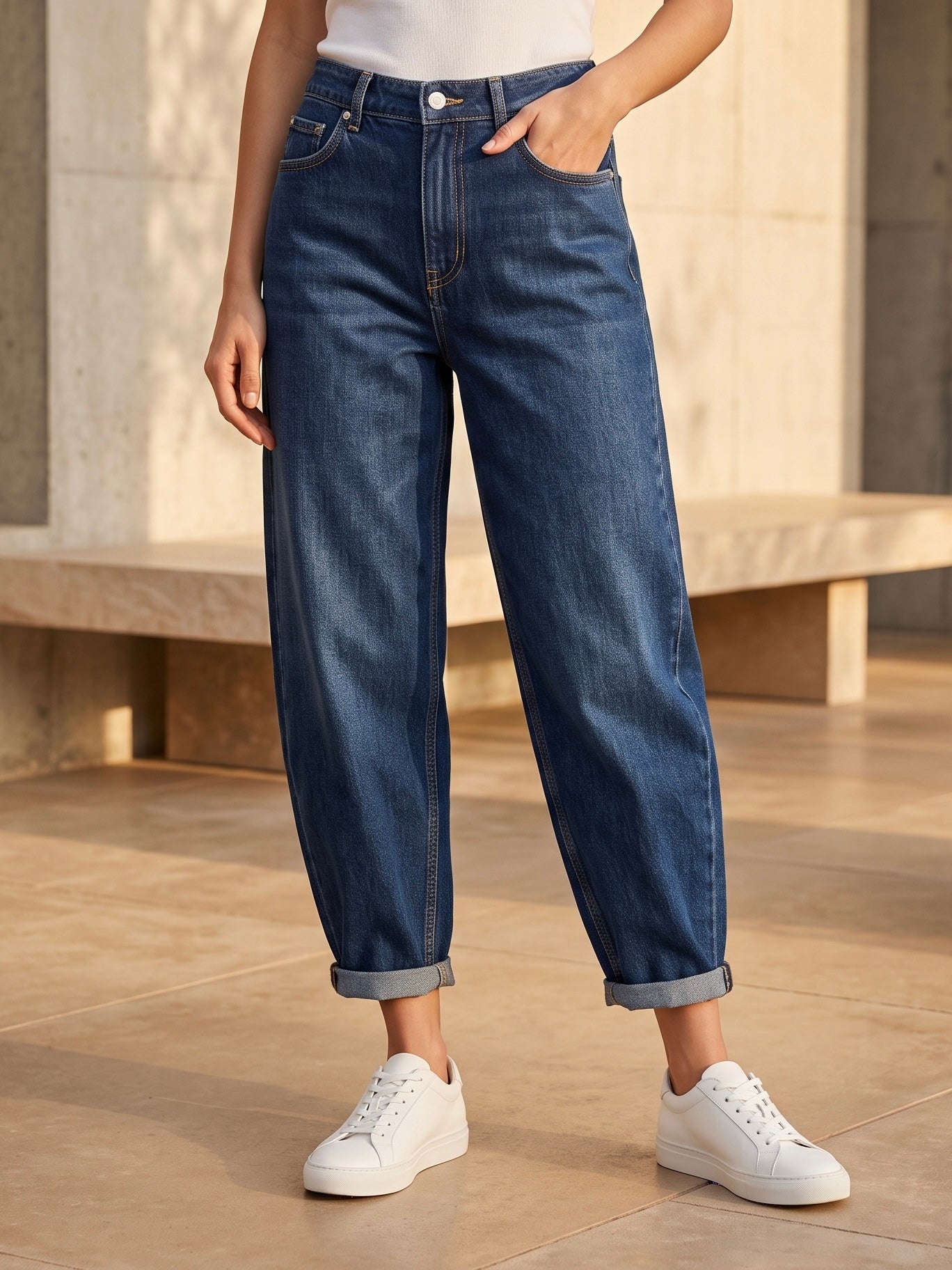 Jean Mom Fit – Bleu Délavé