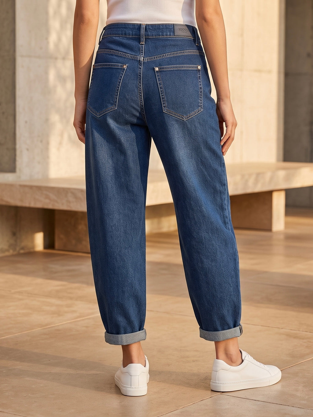 Jean Mom Fit – Bleu Délavé