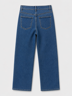 Jean Wide Leg – Tissu Jacquard Trait Droit Contrastant