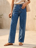 Jean Wide Leg – Motif Jacquard Zébré