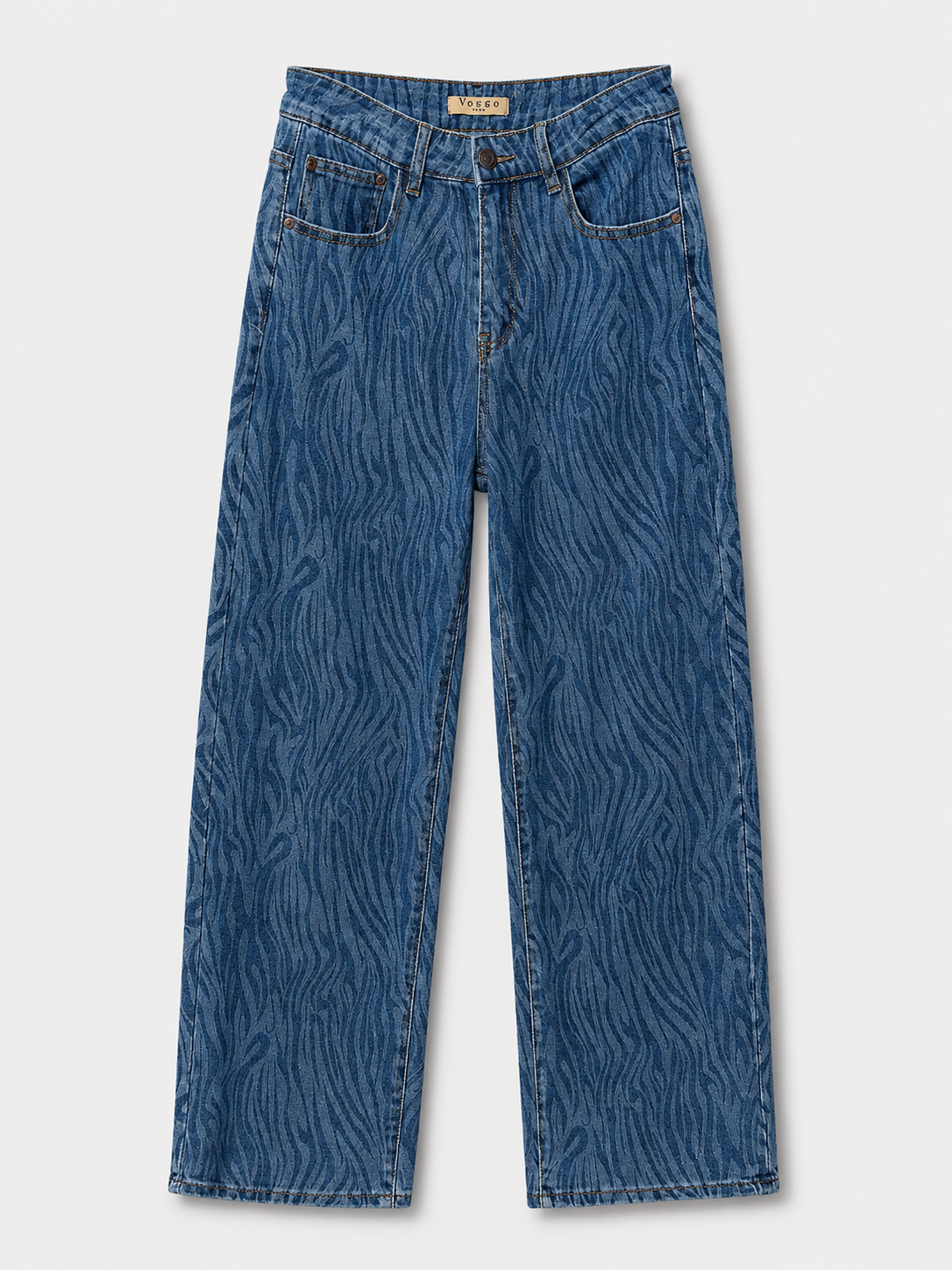 Jean Wide Leg – Motif Jacquard Zébré