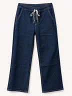 Jean Wide Leg – Grande Taille – Ceinture Élastique & Cordons