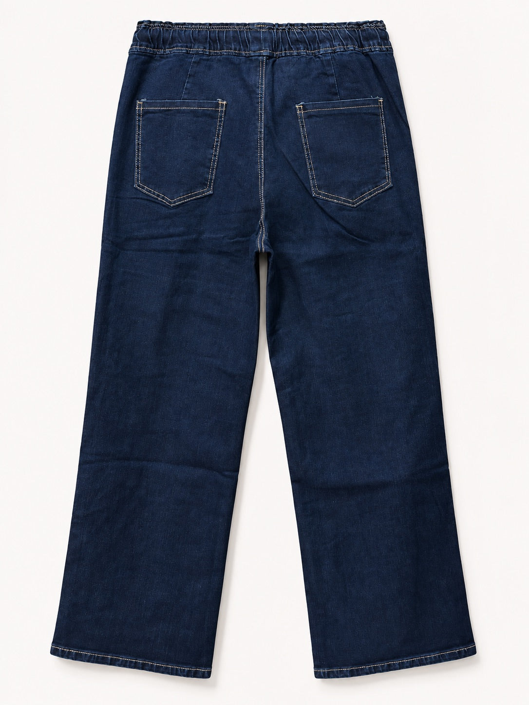 Jean Wide Leg – Grande Taille – Ceinture Élastique & Cordons