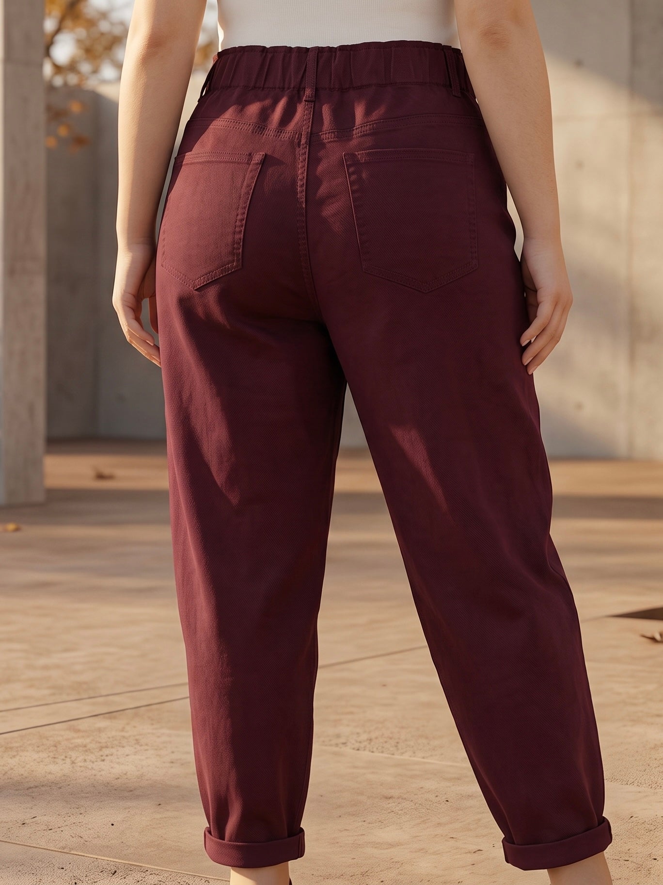 Pantalon Mom Fit – Grande Taille – Ceinture Élastiquée