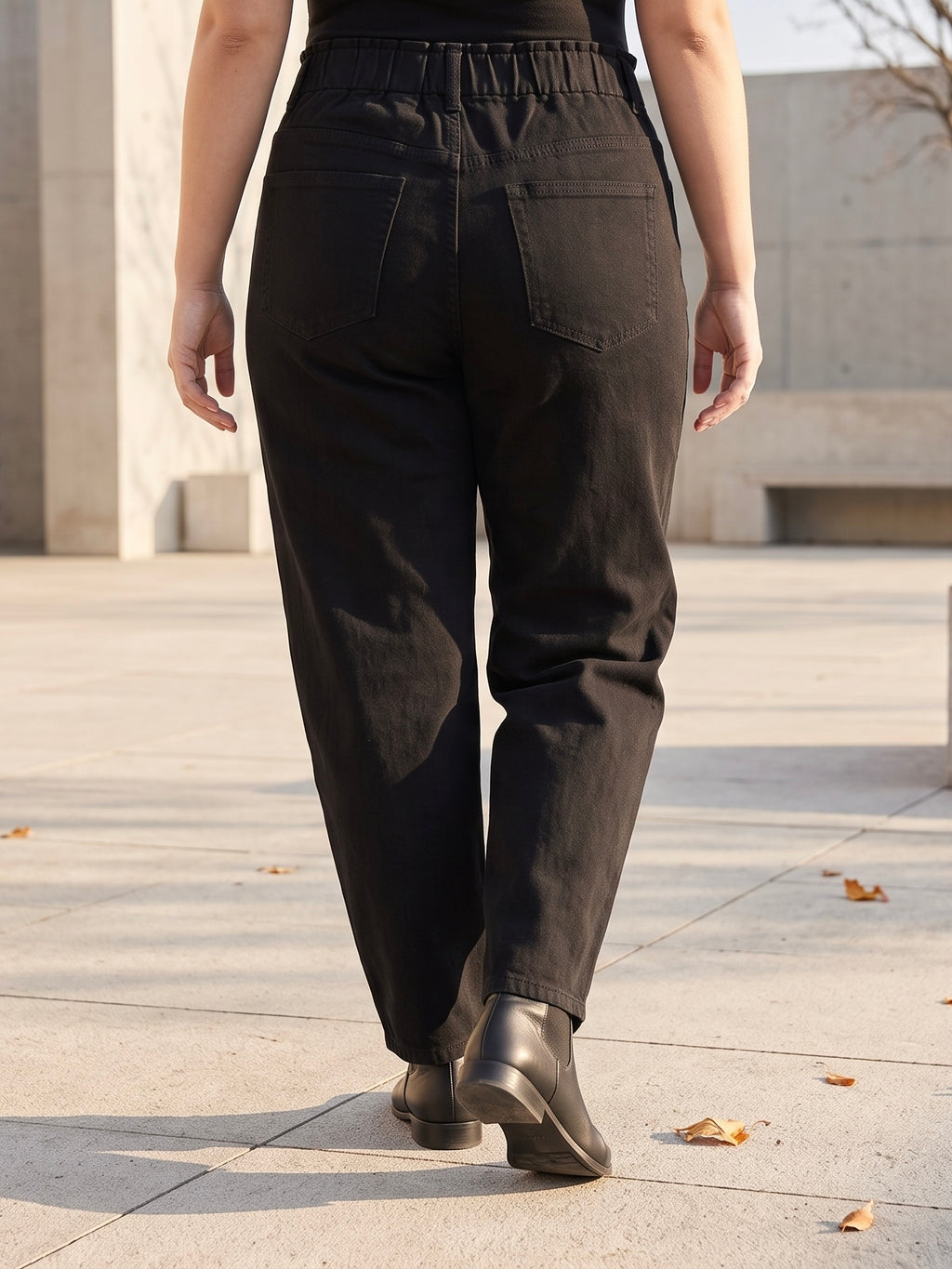Pantalon Mom Fit – Grande Taille – Ceinture Élastiquée
