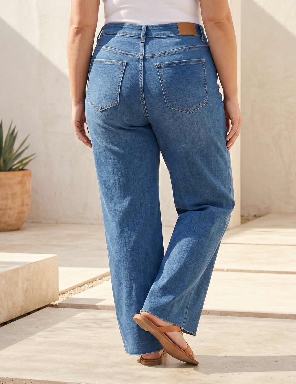 Jean Wide Leg – Grande Taille – Classique Bleu Denim