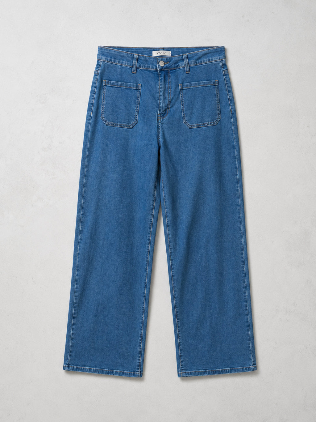 Jean Wide Leg – Grande Taille – Poches Plaquées