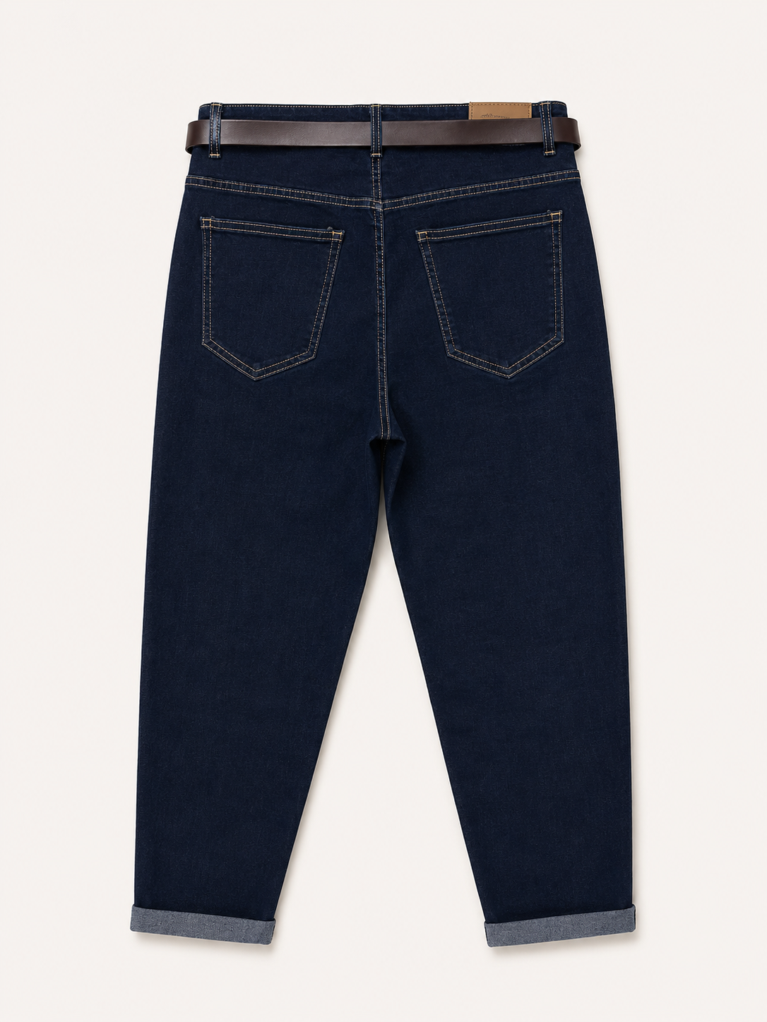 Jean Mom Fit – Grande Taille – Ceinture Assortie