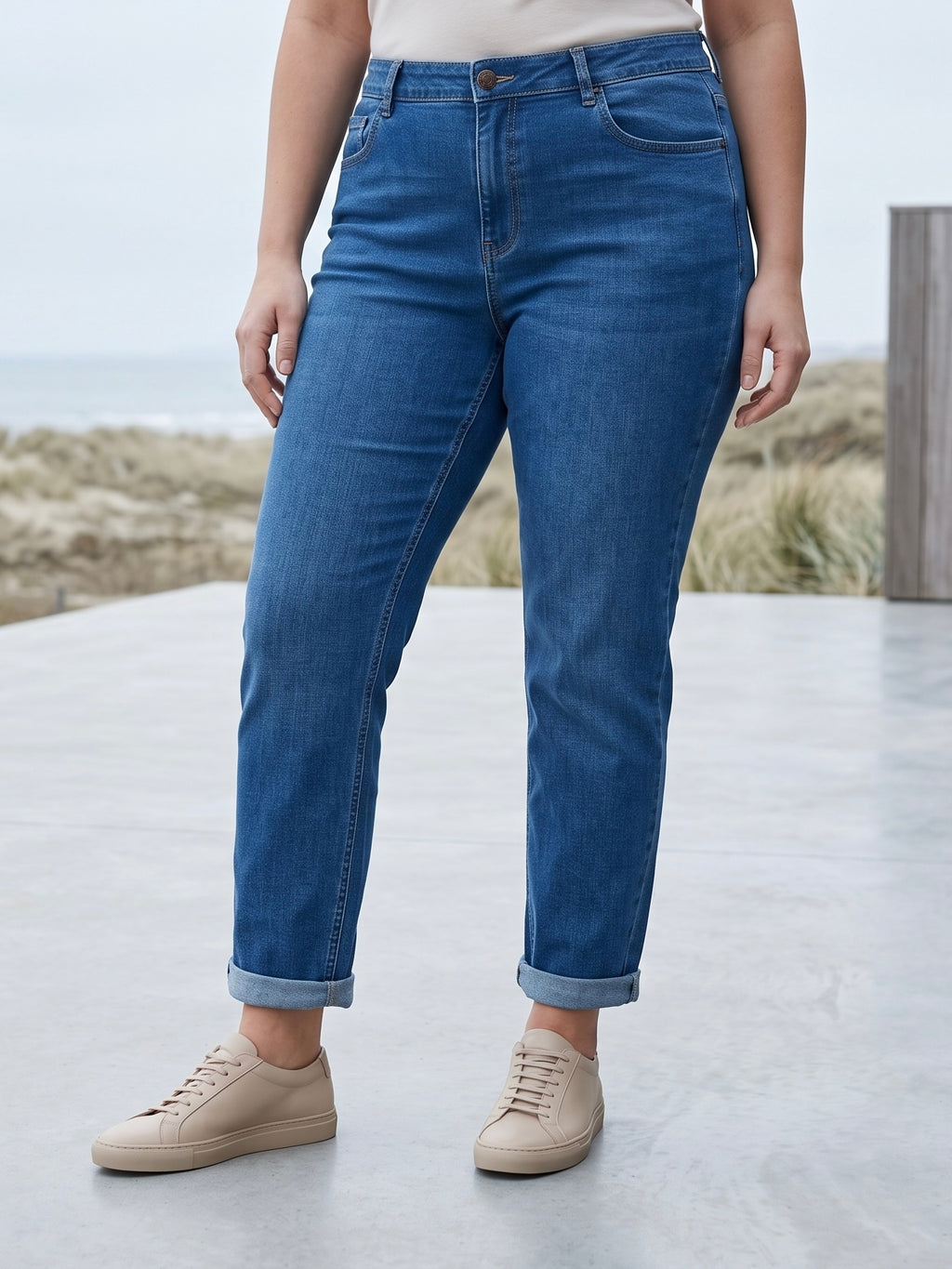 Jean Mom Fit – Grande Taille – Classique Bleu Stone