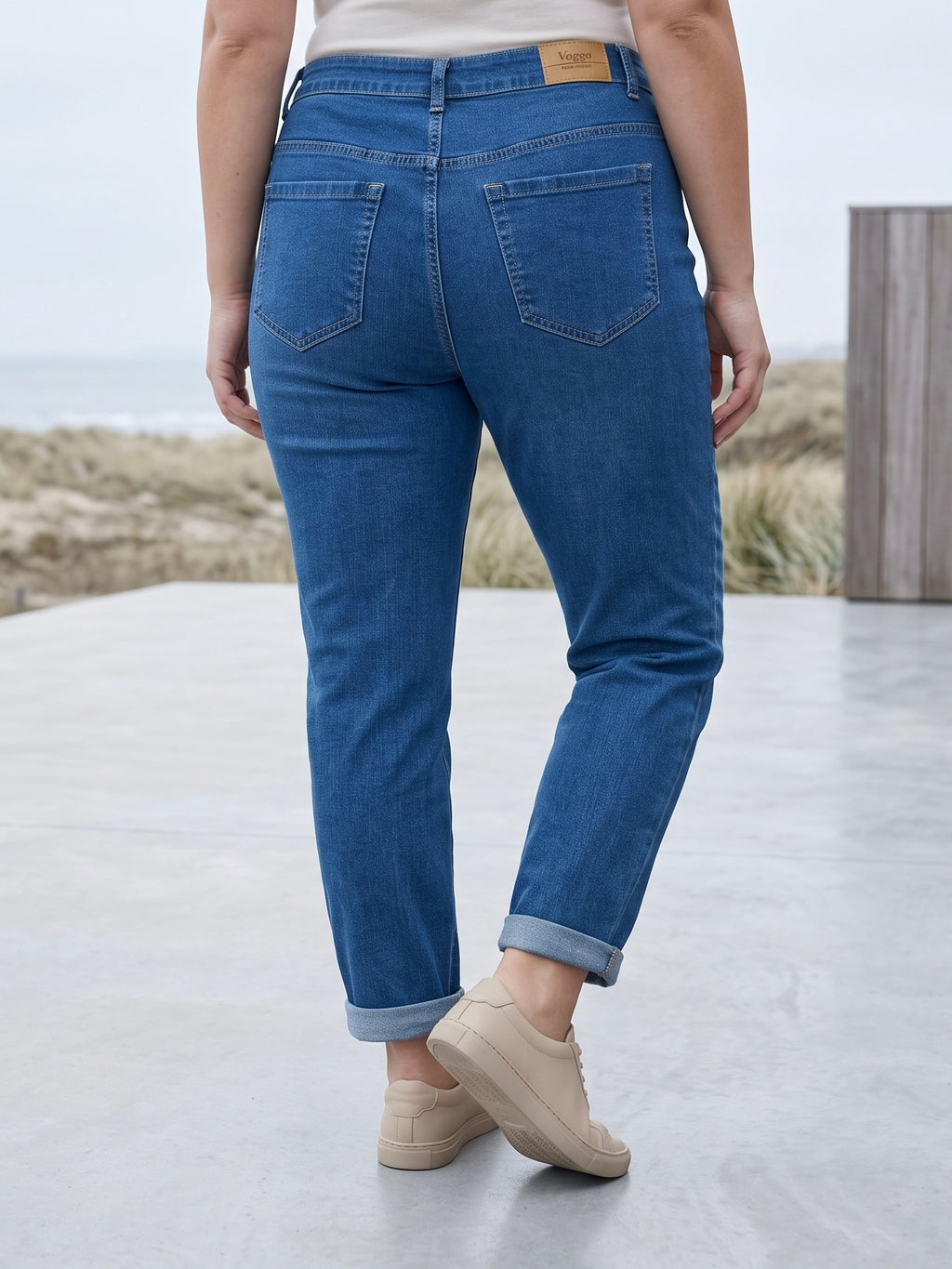 Jean Mom Fit – Grande Taille – Classique Bleu Stone