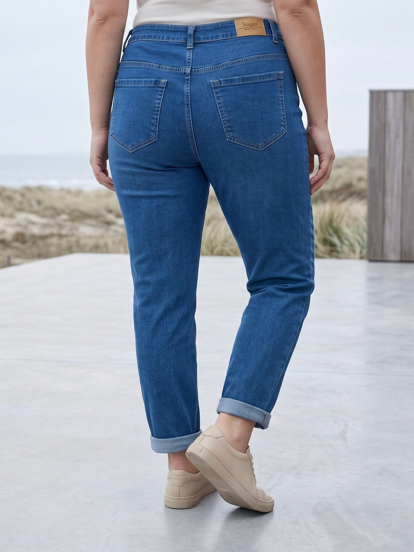 Jean Mom Fit – Grande Taille – Classique Bleu Stone
