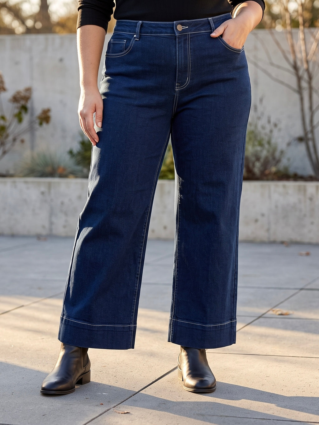 Jean Wide Leg 7/8ème – Grande Taille
