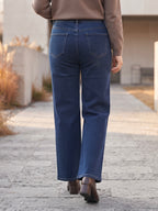 Jean Wide Leg – Grande Taille – Strass aux Poches