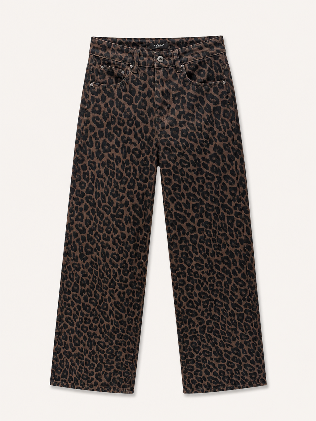 Jean Wide Leg – Grande Taille – Jacquard Léopard