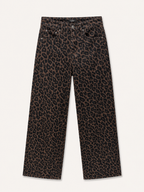 Jean Wide Leg – Grande Taille – Jacquard Léopard