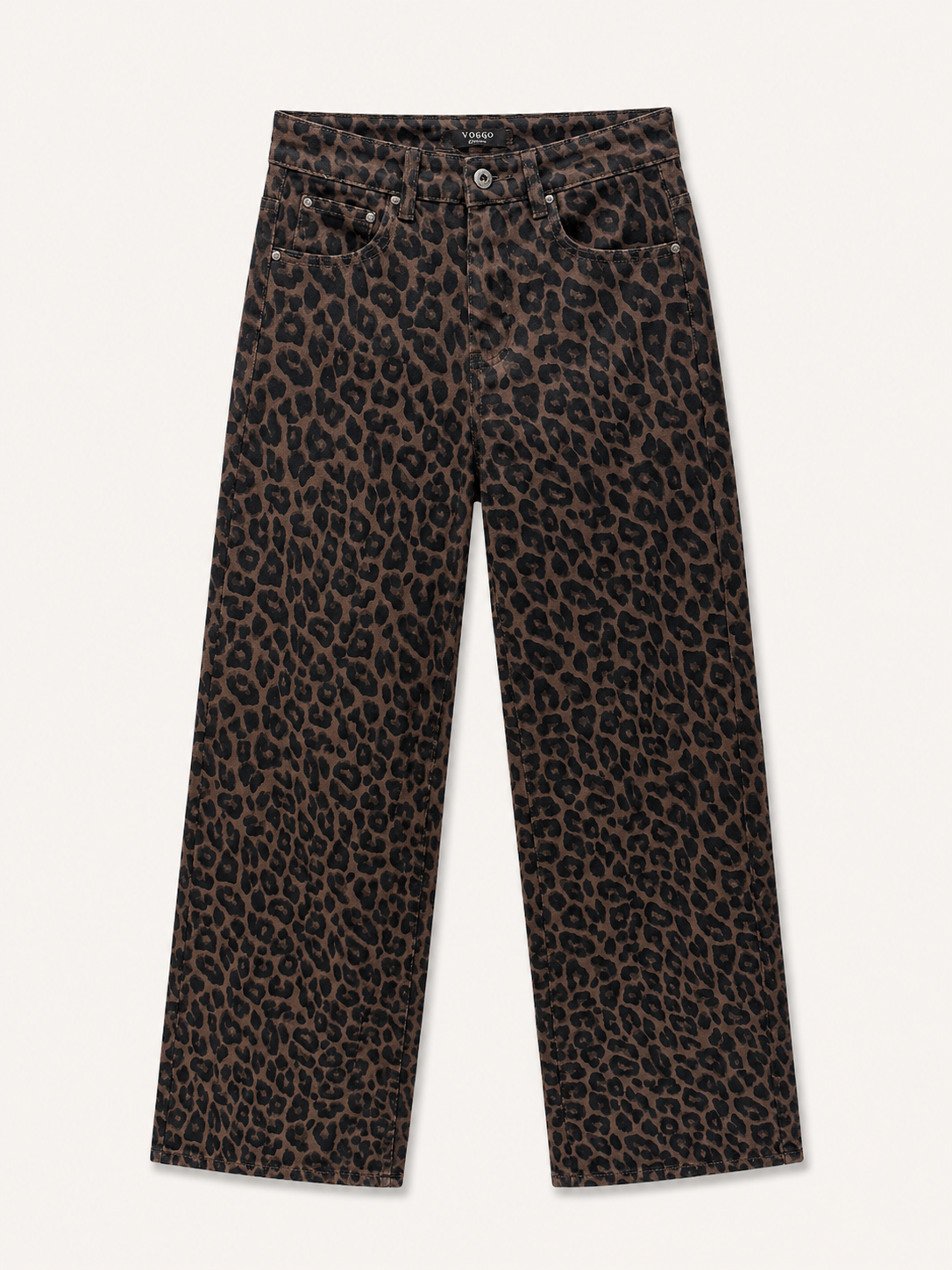 Jean Wide Leg – Grande Taille – Jacquard Léopard