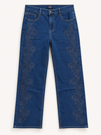 Jean Wide Leg – Grande Taille – Dentelles Motifs Fleurs