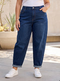 Jean Mom Fit – Grande Taille – Classique Bleu Foncé