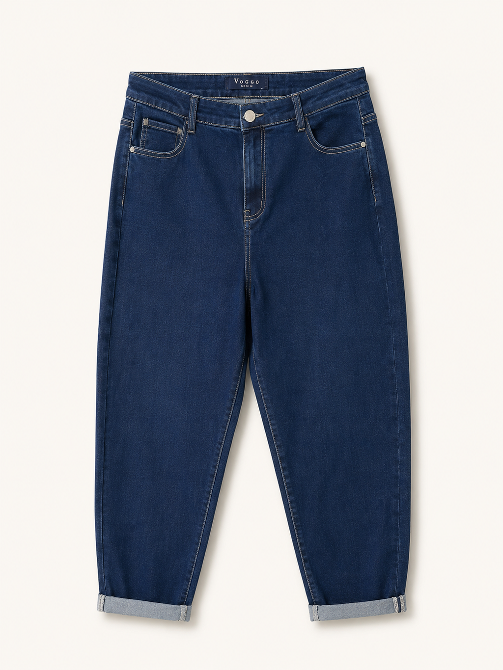 Jean Mom Fit – Grande Taille – Classique Bleu Foncé