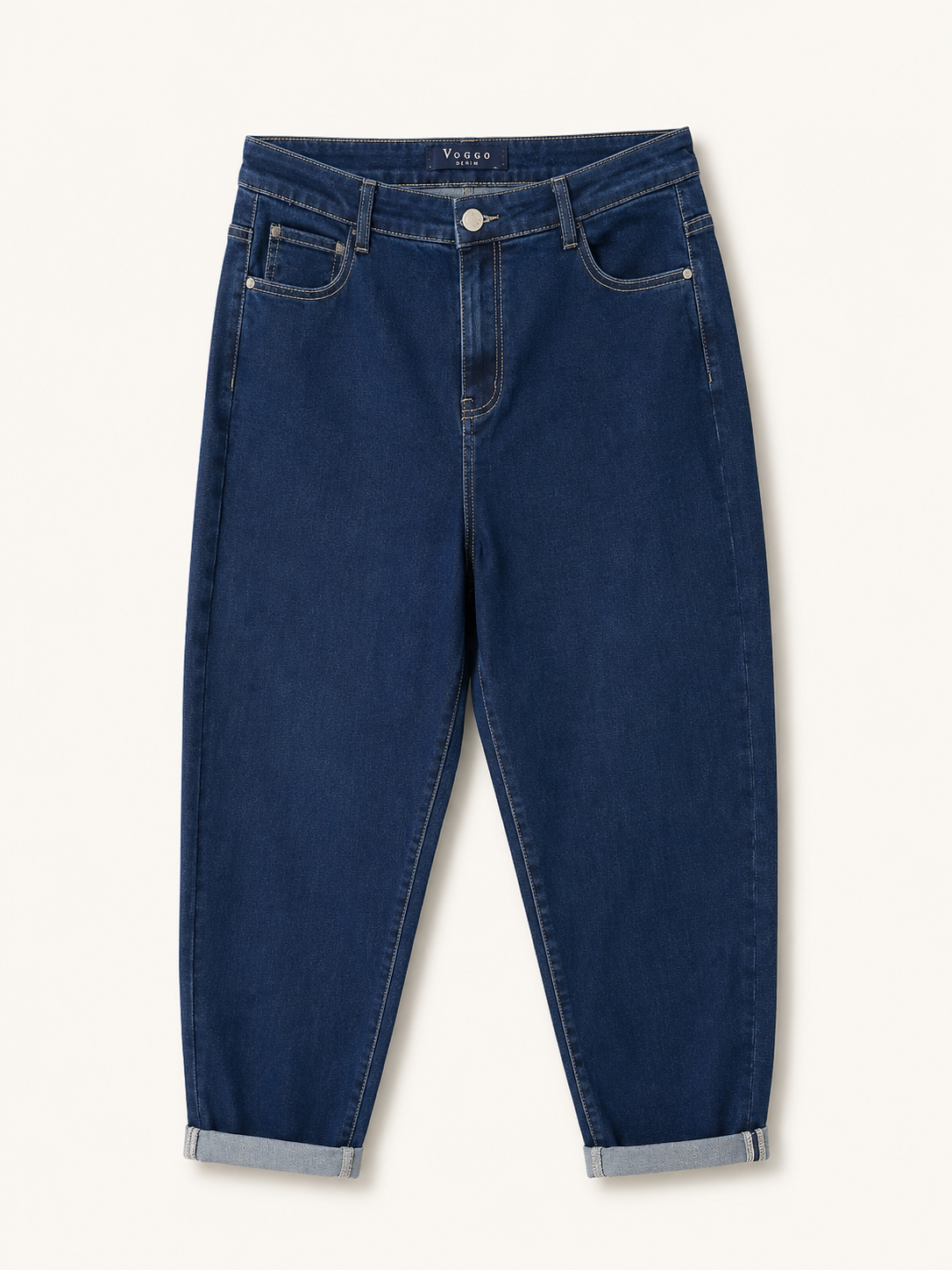 Jean Mom Fit – Grande Taille – Classique Bleu Foncé